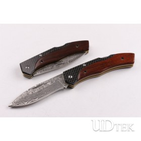 Howard Wolf Damascus back lock folding knife UD403428